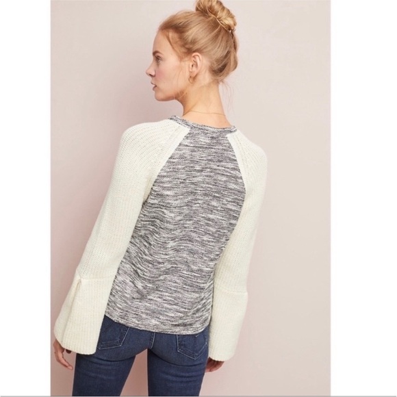 Anthropologie Dolan Boho Mixed Media Raglan Bell Sleeve Chunky Knit Sweater XS - Picture 2 of 15